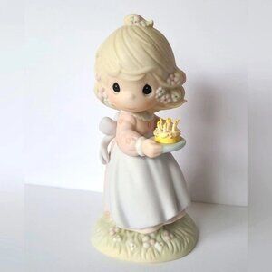 Vintage 90s Precious Moments Birthday Girl Collectible Porcelain Figurine
